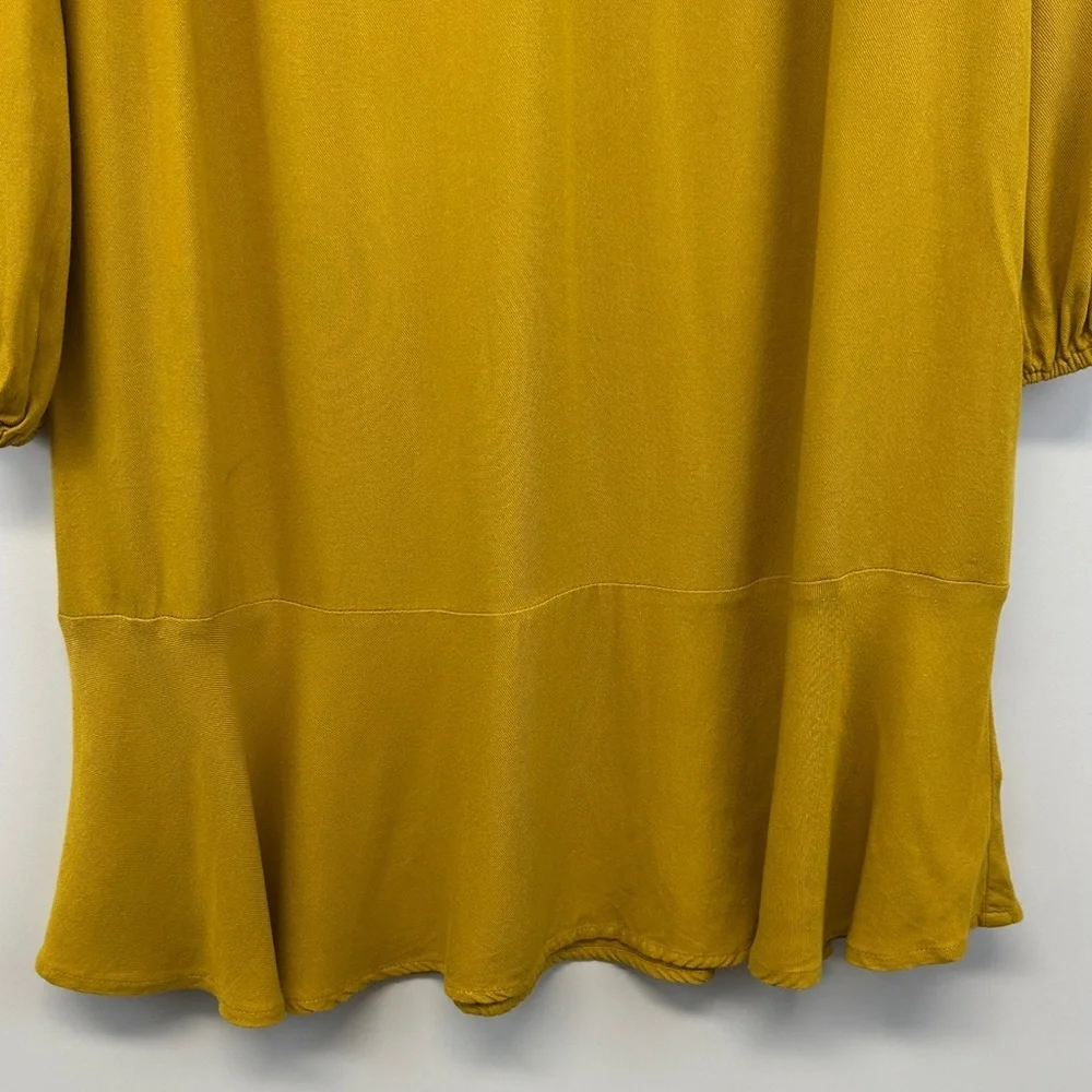 Maeve Anthropologie Ragonda Mustard Boho Tunic Mini Dress Long Sleeve 4